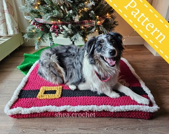 Christmas Dog Bed Crochet Pattern - PDF file