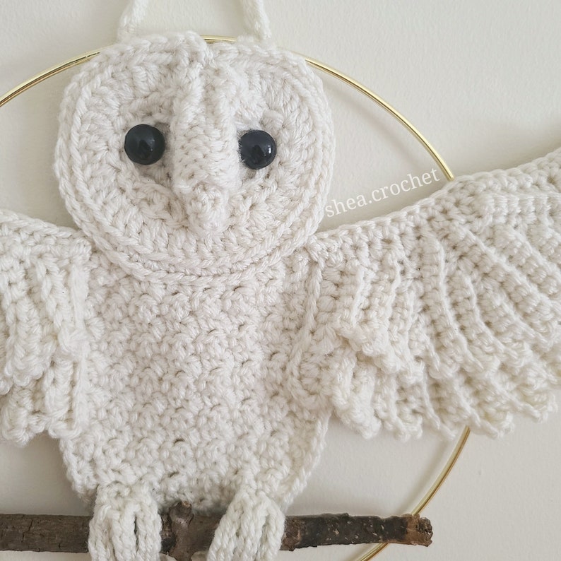 Barn owl wall hanging crochet pattern PDF file image 5