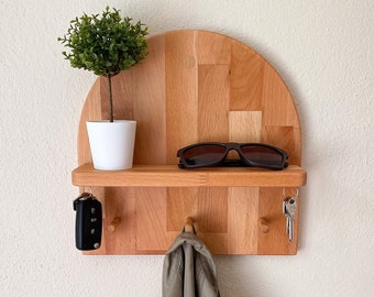 Entryway Organizer, Key Holder with Shelf, Entryway Shelf, Coat Rack Wall Mount, Entryway Organization