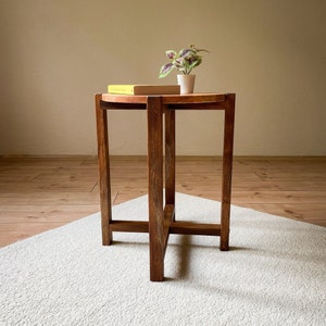 Unique Side Table, Wooden End Table, Bedside Table, Round Side Table