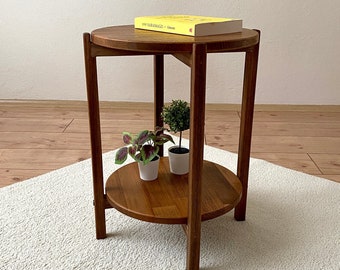 Side Table, Round Side Table, Small Coffee Table, End Table, Bedside Table, Solid Wood Table, Plants Table