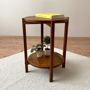 Side Table, Round Side Table, Small Coffee Table, End Table, Bedside Table, Solid Wood Table, Plants Table, Walnut Side Table, Solidwood, Unique Side Table