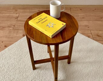 Side Table, Wooden End Table, Bedside Table, Solidwood Side Table, Round Side Table