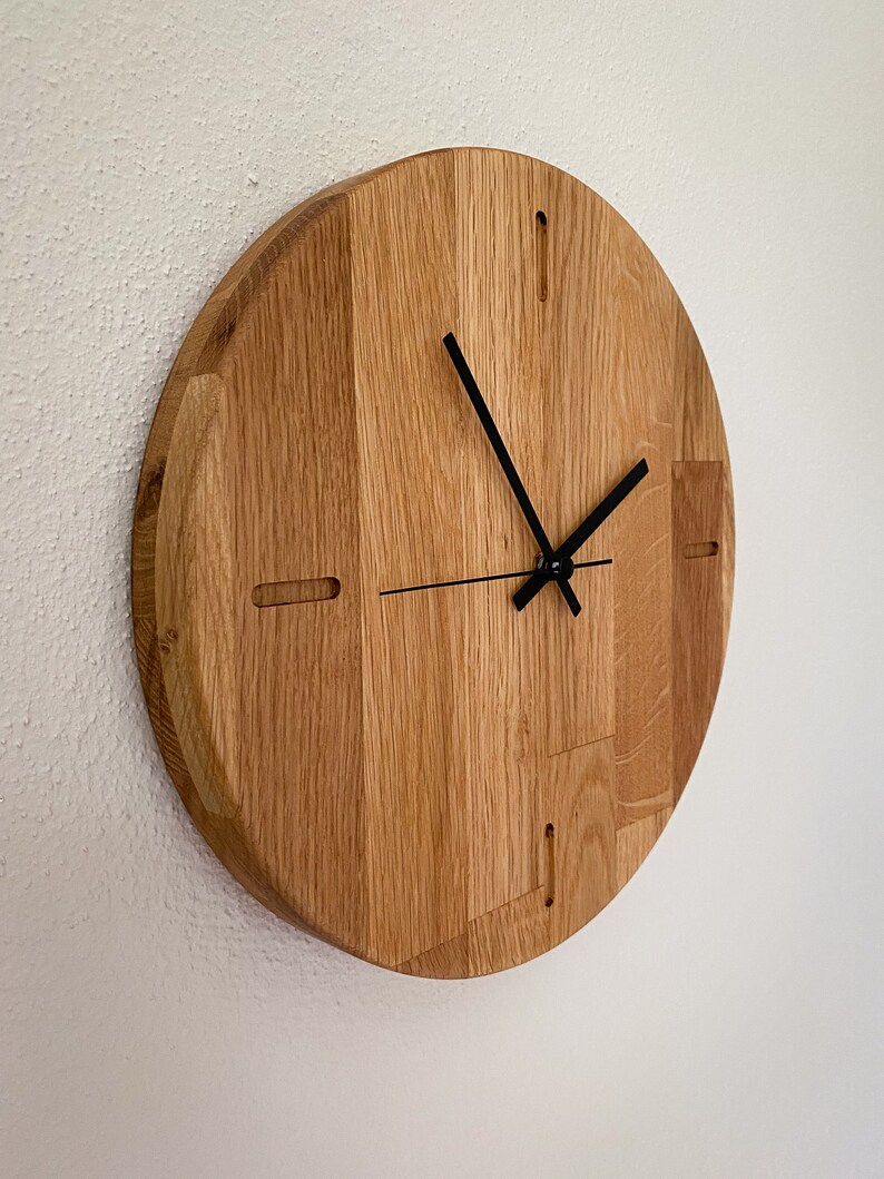 Minimalist Wall Clock Oak Wood Wall Clock Wooden Clock Etsy