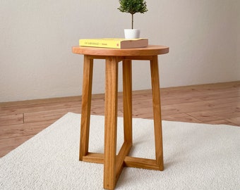 Side Table, Bedside Table, End Table, Wooden Stool, Round Stool, Plant Table