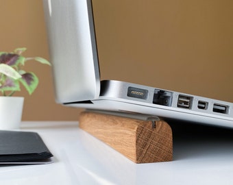 Minimalist Laptop Riser, Laptop Stand, Wooden MacBook Stand