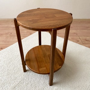 Side Table, Round Side Table, Small Coffee Table, End Table, Bedside Table, Solid Wood Table, Plants Table image 9