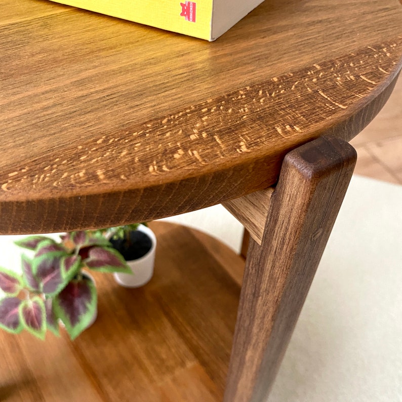 Side Table, Round Side Table, Small Coffee Table, End Table, Bedside Table, Solid Wood Table, Plants Table image 3