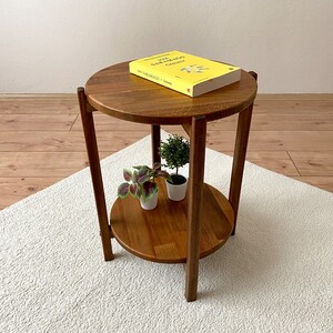 Side Table, Round Side Table, Small Coffee Table, End Table, Bedside Table, Solid Wood Table, Plants Table image 2