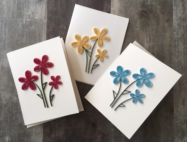 Quilled Blank Greeting Cards 3 Pack