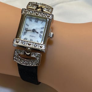 Vintage Avon Rhinestone Watch: Elegant Deadstock Ladies Watch (Needs Battery)