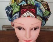 Harry Potter stained glass surgical scrub bouffant hat