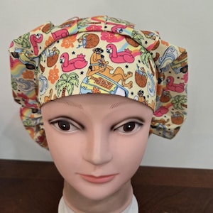 Cartoon (6 prints) surgical scrub bouffant hat