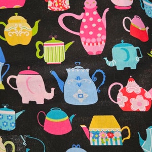Rainbow tea pots surgical scrub bouffant hat