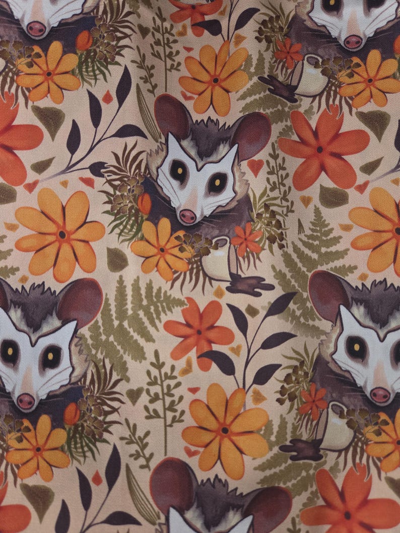 Opossum Surgical (6 prints) Scrub Bouffant Hat, Veterinarian Medical Cap, euro, skull cap flowers