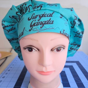 Surgical Gangsta (2 prints) Surgical scrub bouffant hat