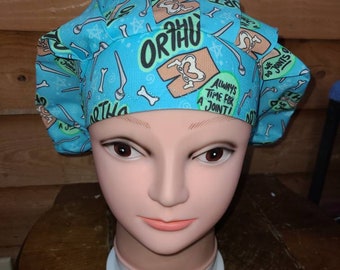 Orthopedics, Joints, Bones (2 colors) surgical scrub bouffant hat