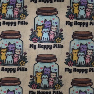 My happy pills, cats surgical scrub bouffant hat