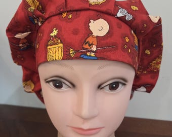 Cartoon Thanksgiving, Fall (3 prints)surgical scrub bouffant hat