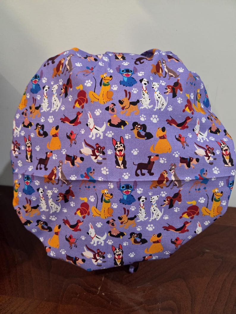 Cats and dogs in Movies (2 prints) surgical scrub bouffant hat dogs