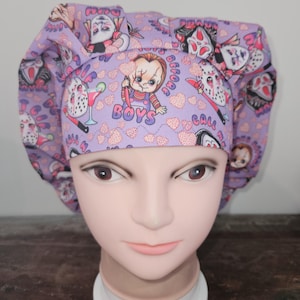 Revenge of Horror Villains (5 prints) surgical scrub bouffant hat