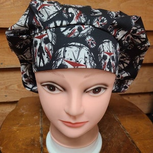Scary horror movie (3 prints) surgical scrub bouffant hat