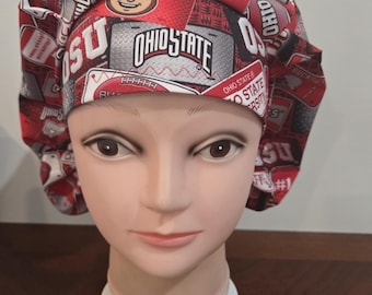 Ohio college football team surgical scrub bouffant hat