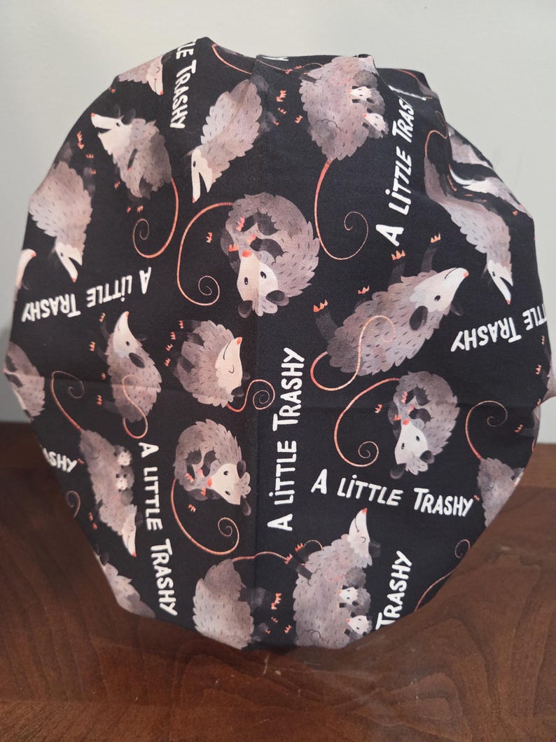Opossum Surgical (6 prints) Scrub Bouffant Hat, Veterinarian Medical Cap, euro, skull cap trashy