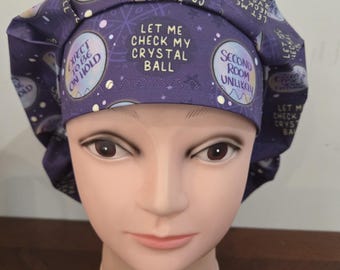 Crystal ball surgical scrub bouffant hat