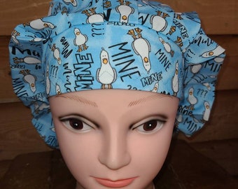 Mine! Mom! Seaguls (2 prints) surgical scrub bouffant hat