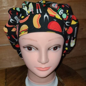 Grilling Out surgical scrub bouffant hat