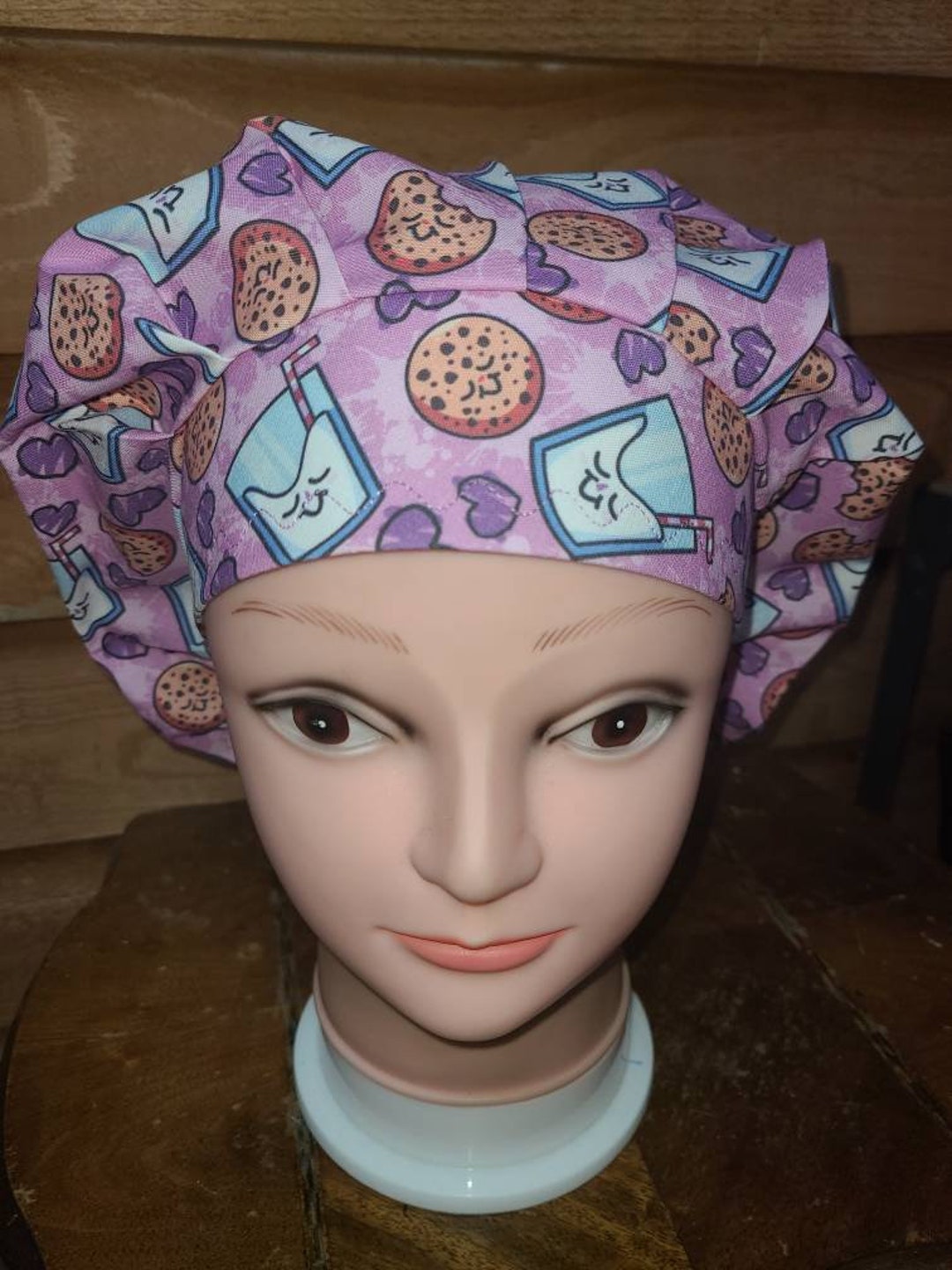 Cookies and Milk 2 Colors Surgical Scrub Bouffant Hat Etsy UK