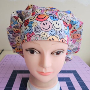 Emojis! (2 prints)  Surgical scrub bouffant hat