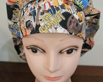 90s movie! Baseball, Smalls (3 prints) surgical scrub bouffant hat, euro, skull cap