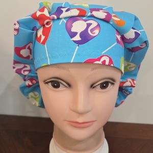 Cartoon doll (2 prints) surgical scrub bouffant hat
