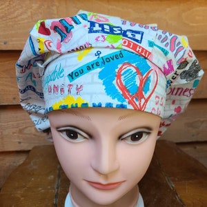 Love and Unity surgical scrub bouffant hat