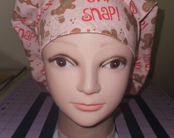 Broken Gingerbread Men, Christmas (3 prints) surgical scrub bouffant hat