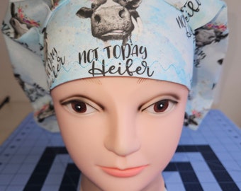Not Today Heifer, Cows surgical scrub bouffant hat