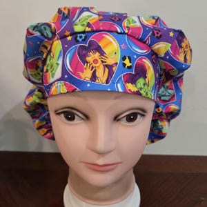 Horror Villains in love (2 prints) surgical scrub bouffant hat