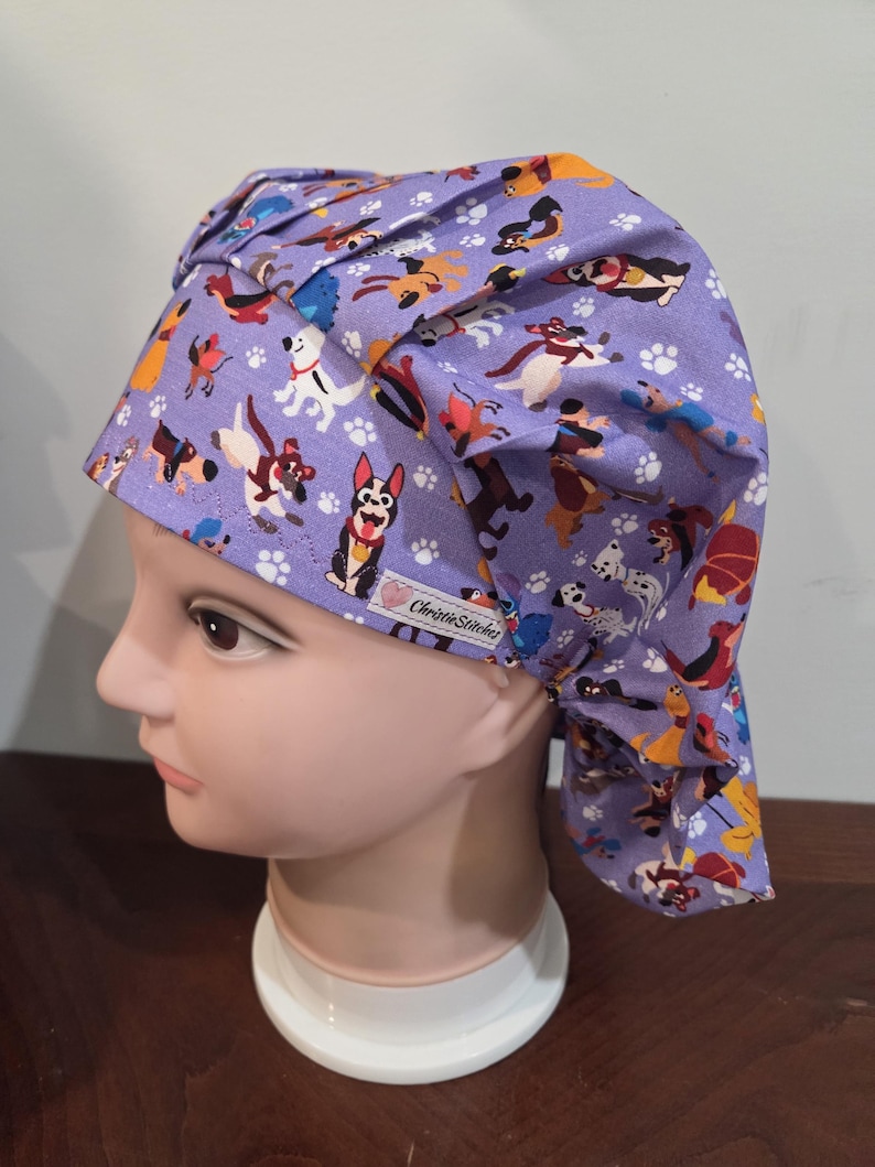 Cats and dogs in Movies (2 prints) surgical scrub bouffant hat image 5