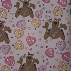 Cartoon Valentines Hearts, I Wuv You surgical scrub bouffant hat