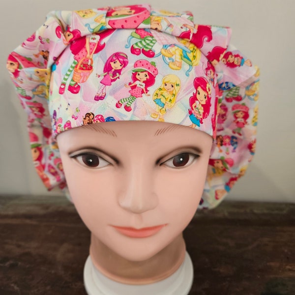 80s cartoon (2 prints) surgical scrub bouffant hat