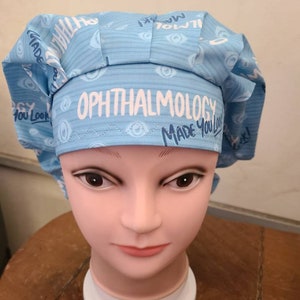 Ophthalmology, eyes, Made ya Look surgical scrub bouffant hat