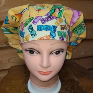 Tiki Bar, Drinks, Hula Girl, Totem surgical scrub medical bouffant hat
