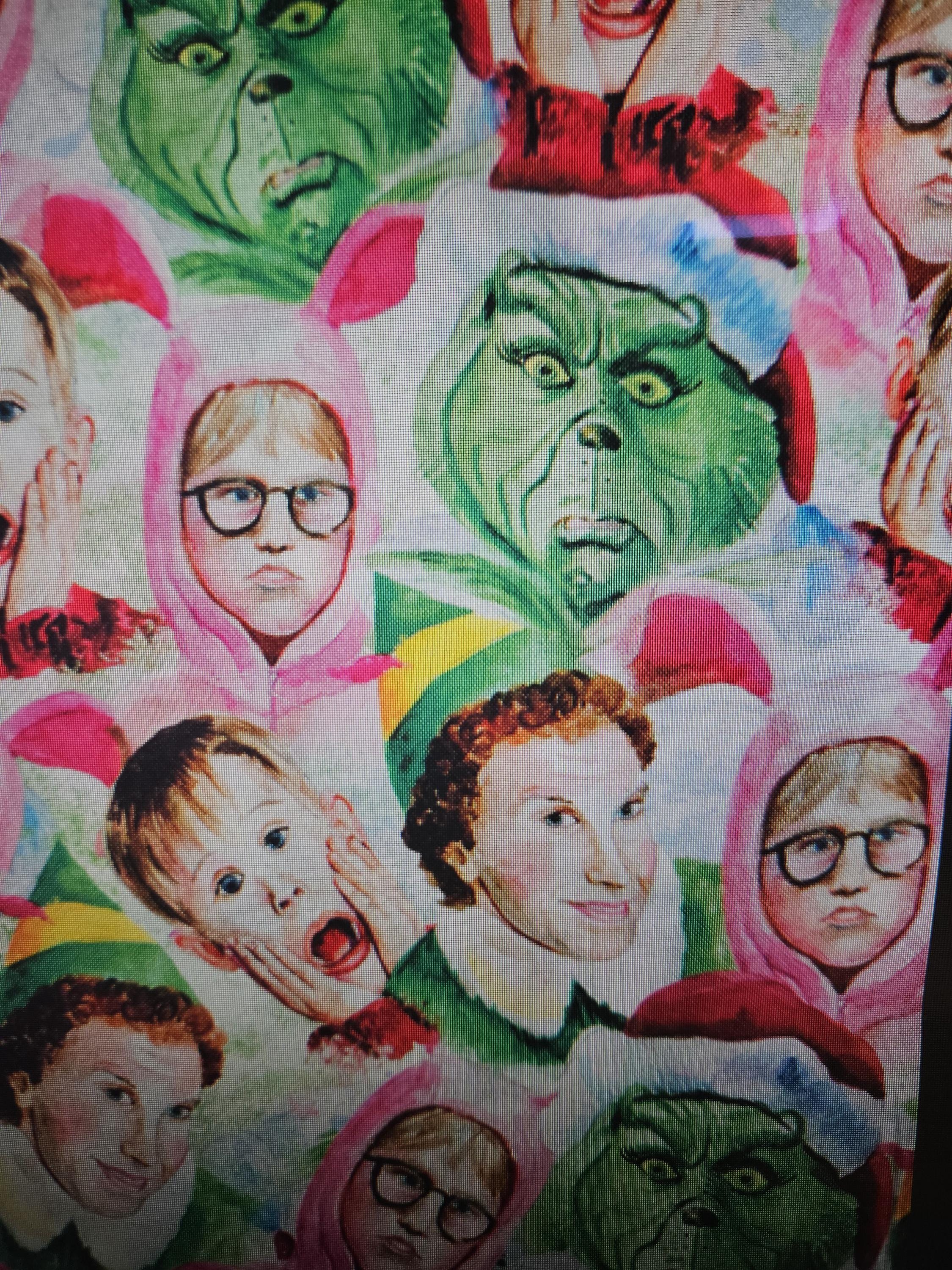 Christmas Movie Squad, Santa (2 prints) surgical scrub bouffant hat