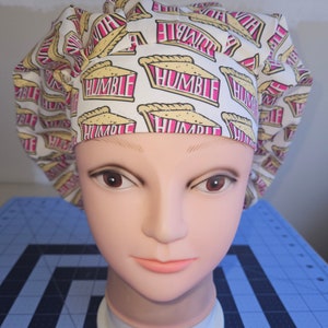 Pie! (2 prints) surgical scrub bouffant hat