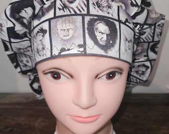 Revenge of Horror Villains (5 prints) surgical scrub bouffant hat