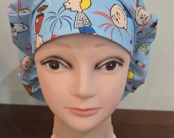 Cartoon Independence Day (3 prints)  surgical scrub bouffant hat