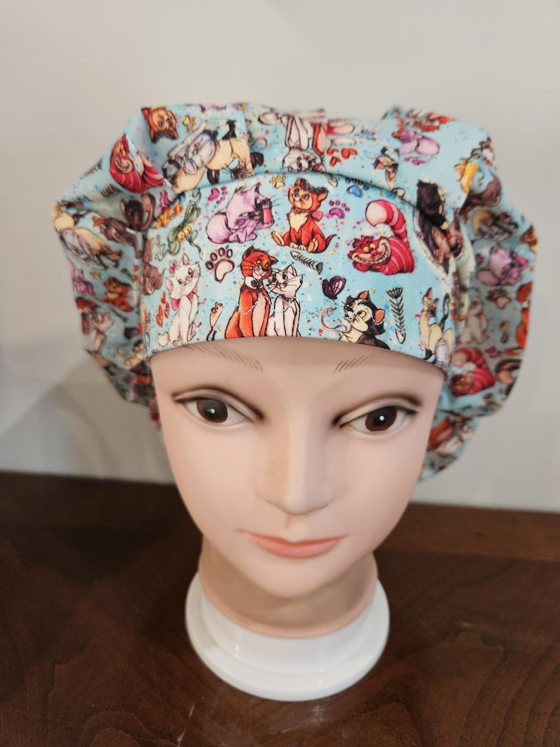 Cats and dogs in Movies (2 prints) surgical scrub bouffant hat image 1