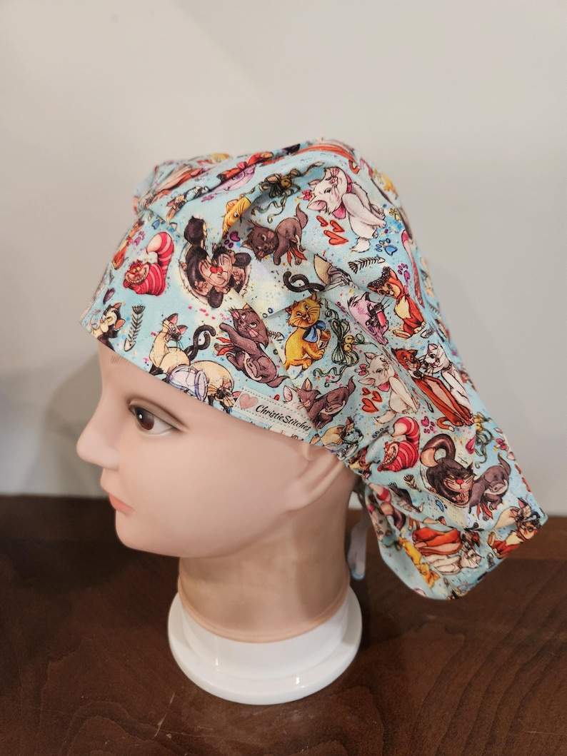 Cats and dogs in Movies (2 prints) surgical scrub bouffant hat image 2